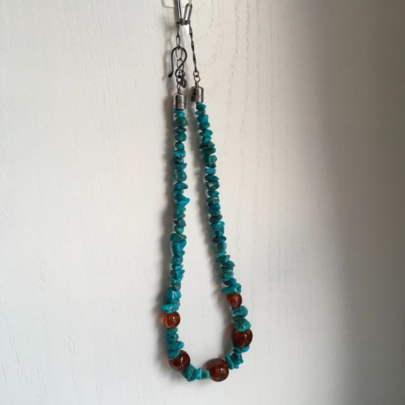 DTR Jay King "Mine Finds" Turquoise, Amber, Silver Necklace - Picture 5 of 5